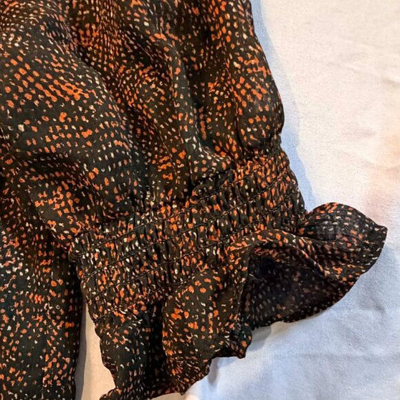 TWO Mixed Brands 3/4 Puffy Sleeve Blouse Tops SIZE SMALL (1 Magenta & 1 Brn/Blk) - Picture 11 of 16